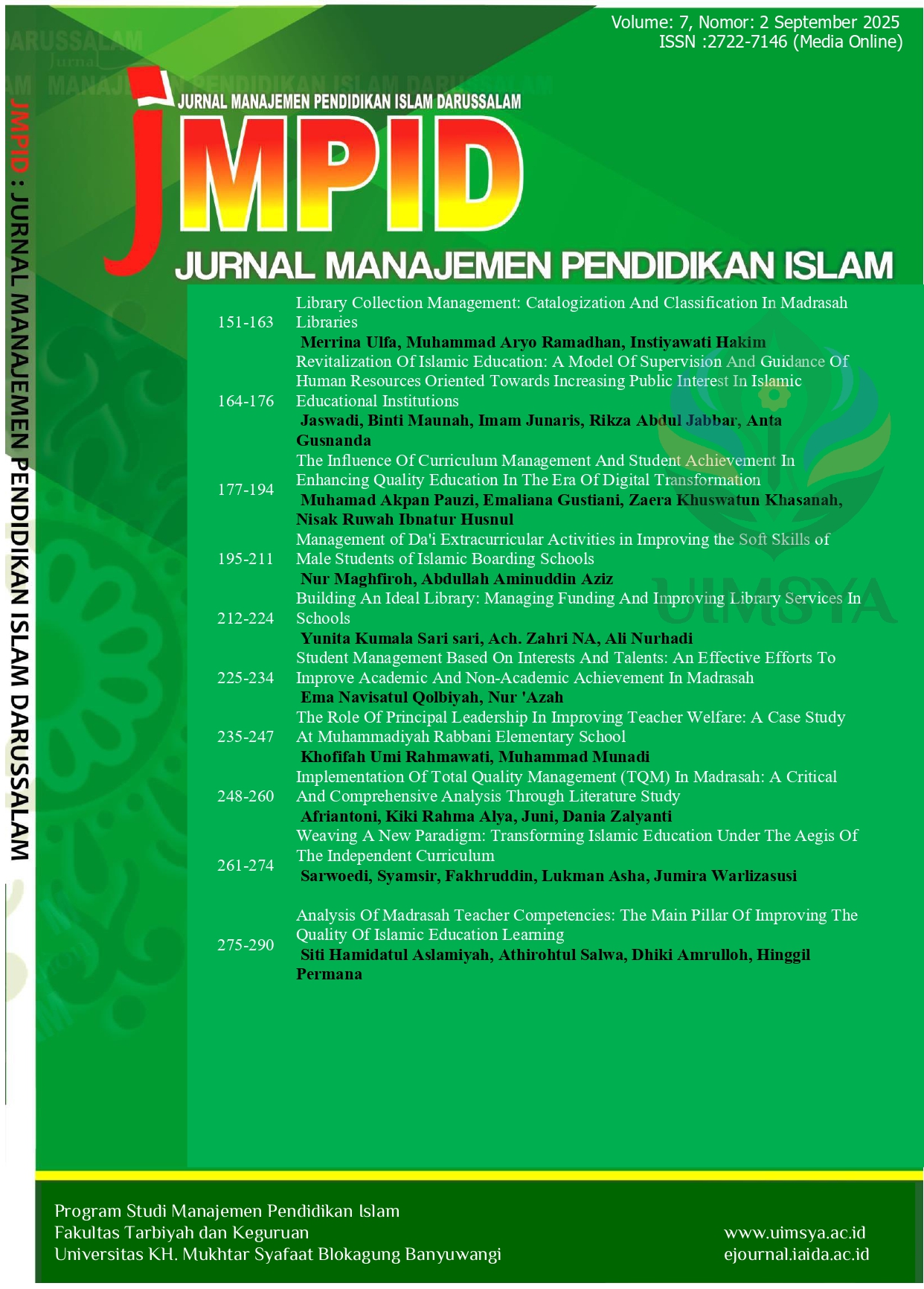 					View Vol. 7 No. 2 (2025): September 2025
				
